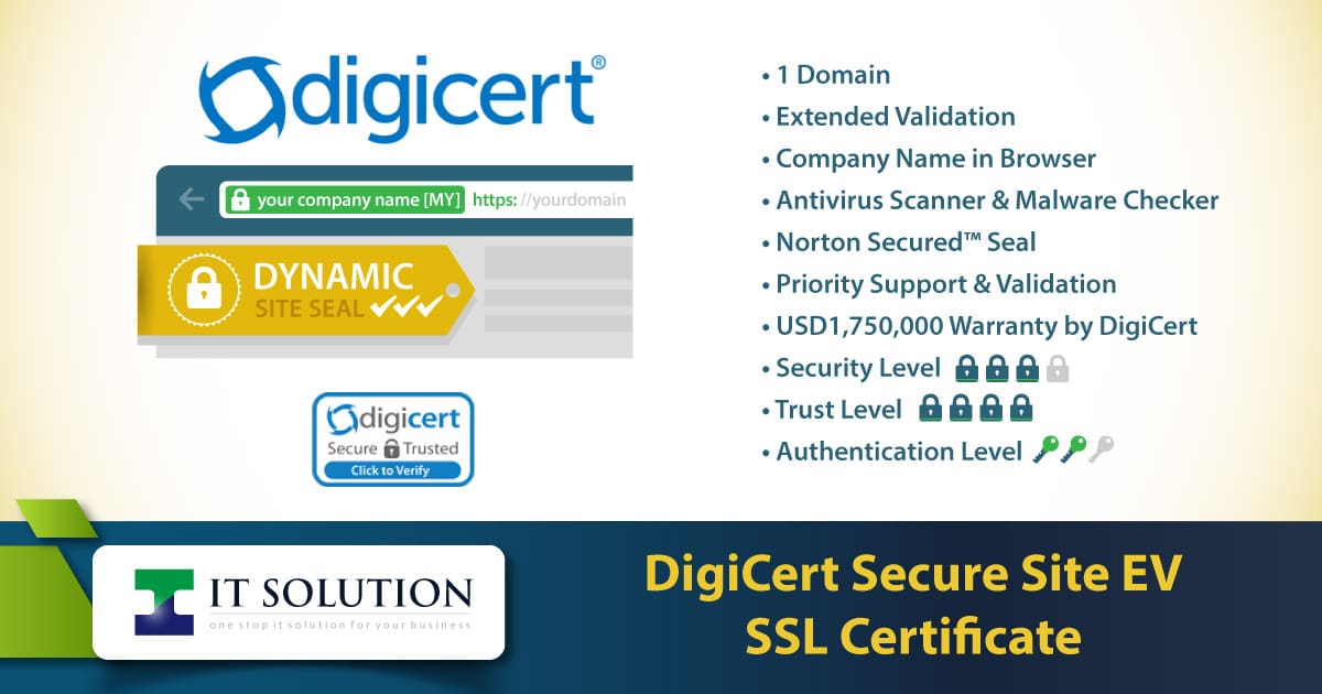 DigiCert Secure Site EV SSL Certificate IT Solution Pte Ltd Singapore