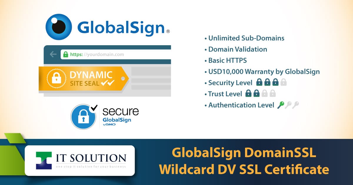 GlobalSign DomainSSL Wildcard DV SSL Certificate IT Solution Pte Ltd