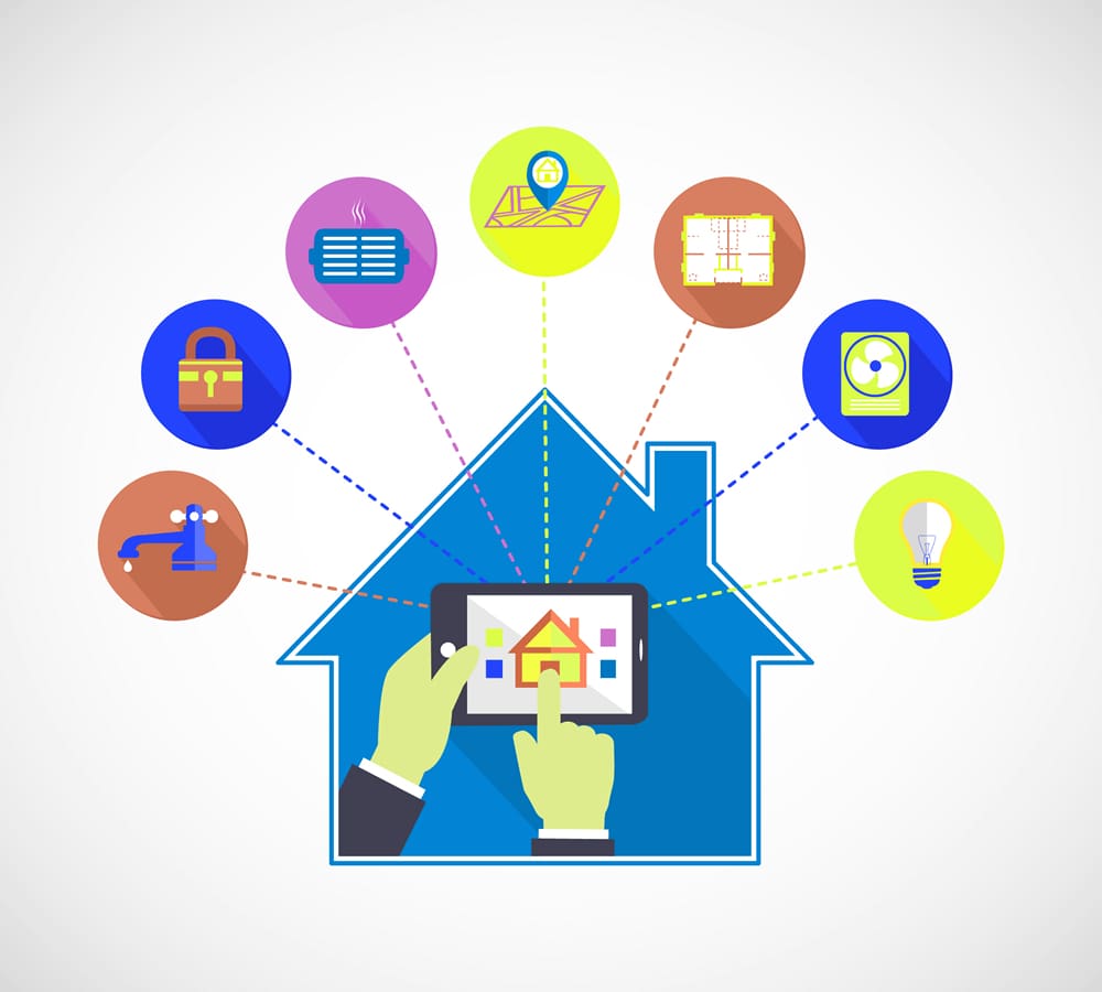 house, with icons
