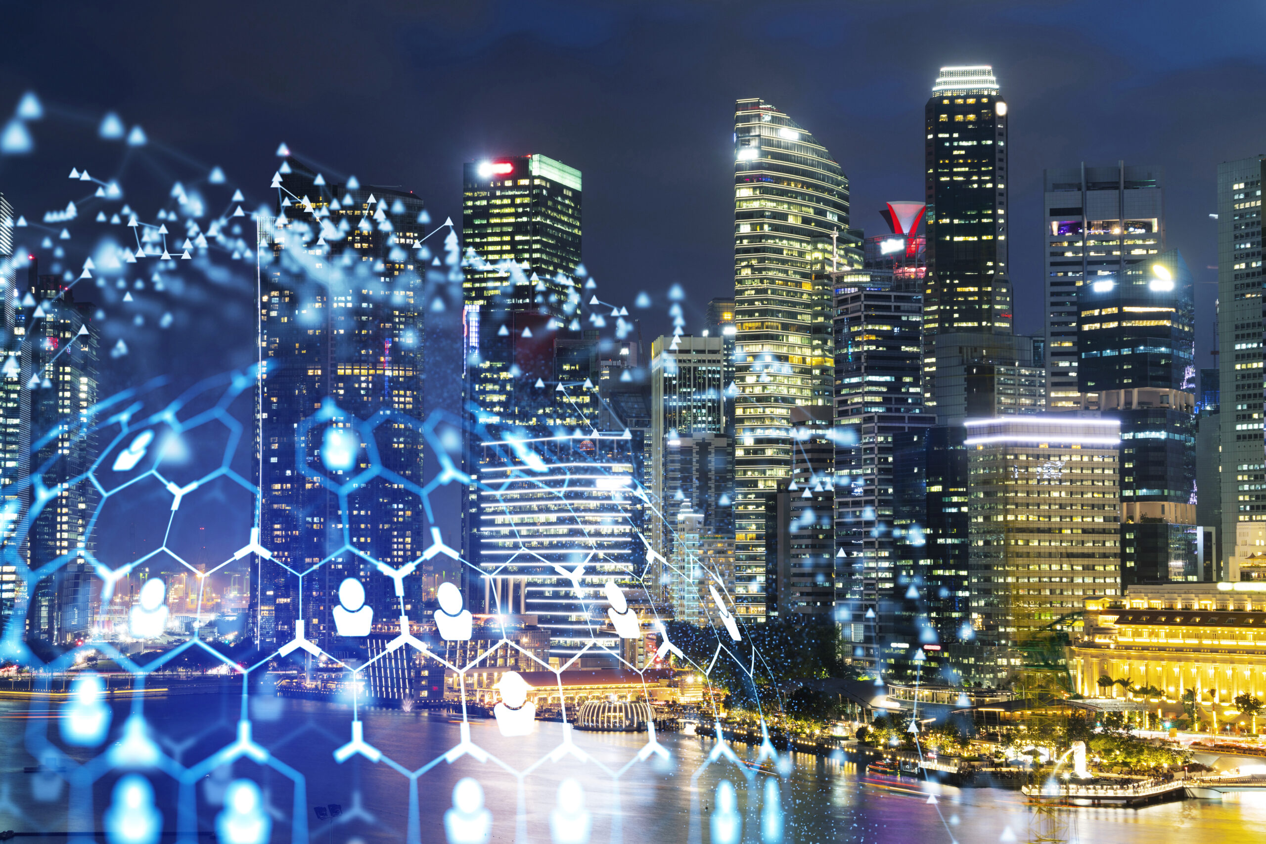 Singapore City Networking Background